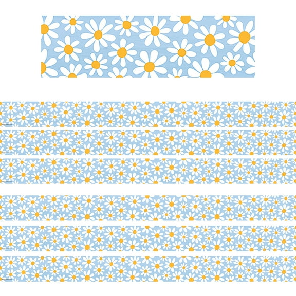 Teacher Created Resources Daisies Straight Border Trim, 35 Feet Per Pack, 6 Packs