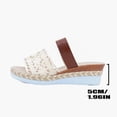 thumbnail image 7 of Rokment Womens Crochet Platform Wedges Dress Sandals 2026 Boho Beach Summer White Espadrilles Chunky Heeled Bridal Slip on Slides Brown Size 8.5, 7 of 7