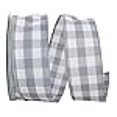 thumbnail image 3 of Reliant Ribbon 93228W-900-40K Celine Plaid Twill Wired Edge Ribbon - Grey - 2.5 in. x 50 yards, 3 of 3