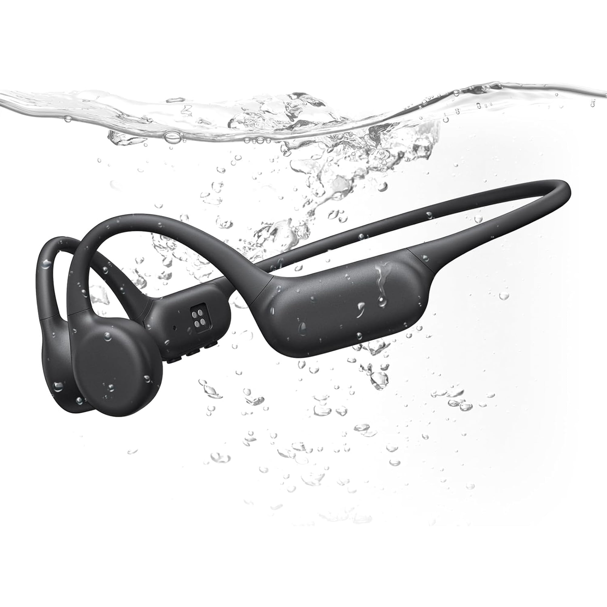 Lanbertent Bone Conduction Headphones IP68 Waterproof Swimming Headphones Open Ear Headphones with MP3 Mode 32GB Memory, Bluetooth 6.0 Ear Buds Fit for Running and Fitness