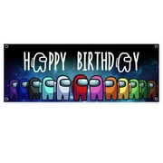 Among Us Birthday 13 oz Vinyl Banner With Metal Grommets