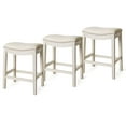 thumbnail image 1 of Maven Lane Adrien Backless Saddle Kitchen Stool, White Oak, Set of 3, 1 of 6