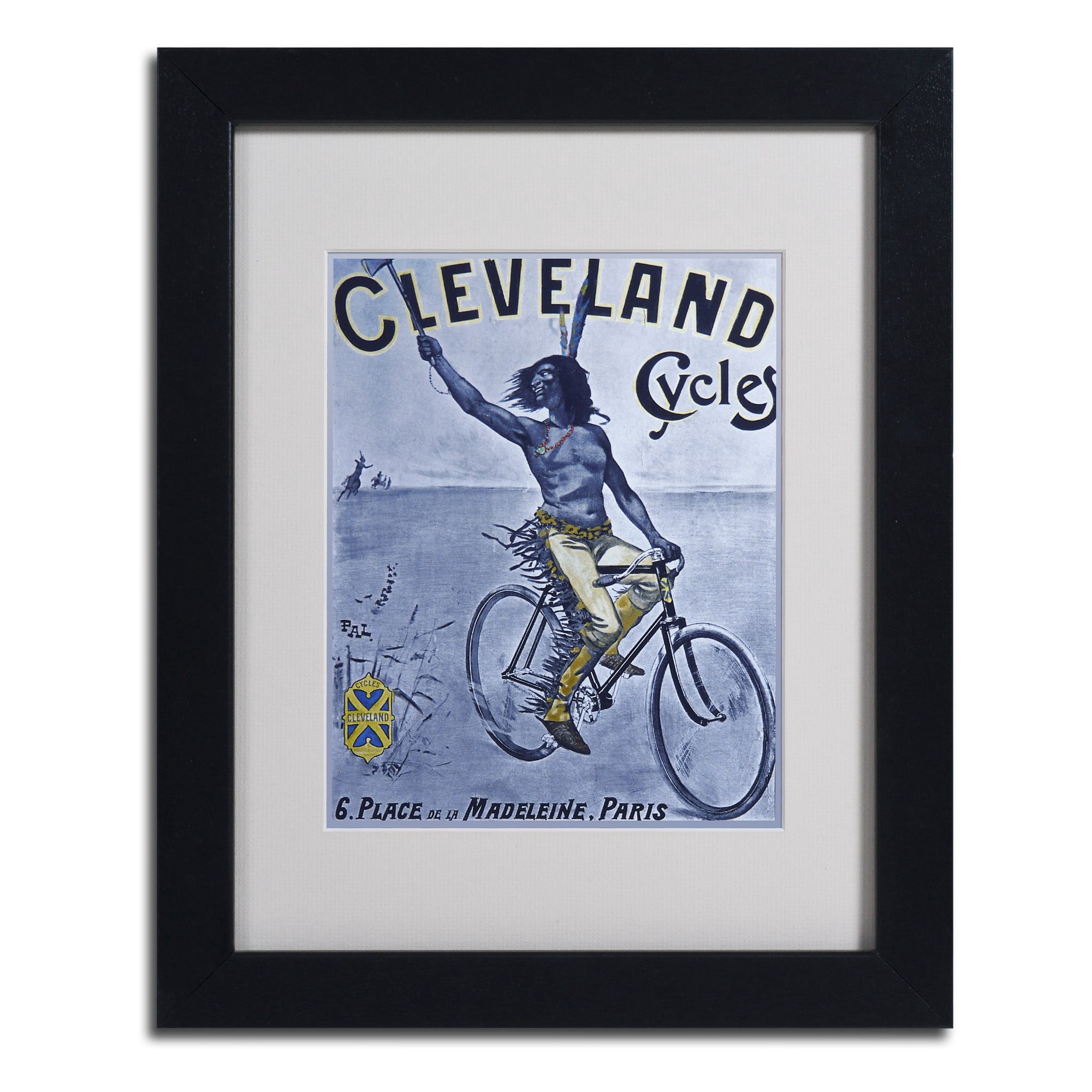 Trademark Fine Art "Bike 55" Matted Framed Art by Vintage Apple Collection, Black Frame