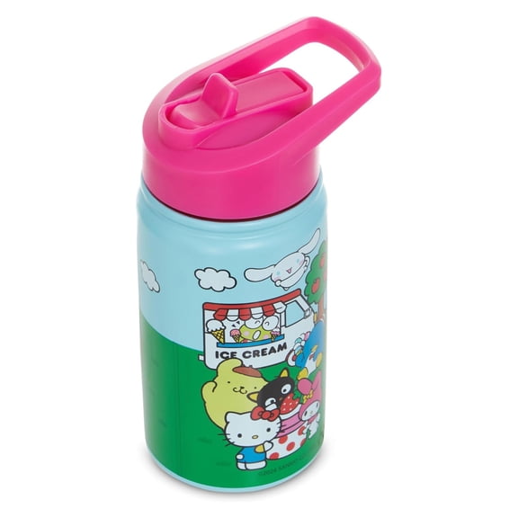 SANRIO Hello Kitty Girls Water Bottle with Spout, Travel Water Bottle with Straw Pink