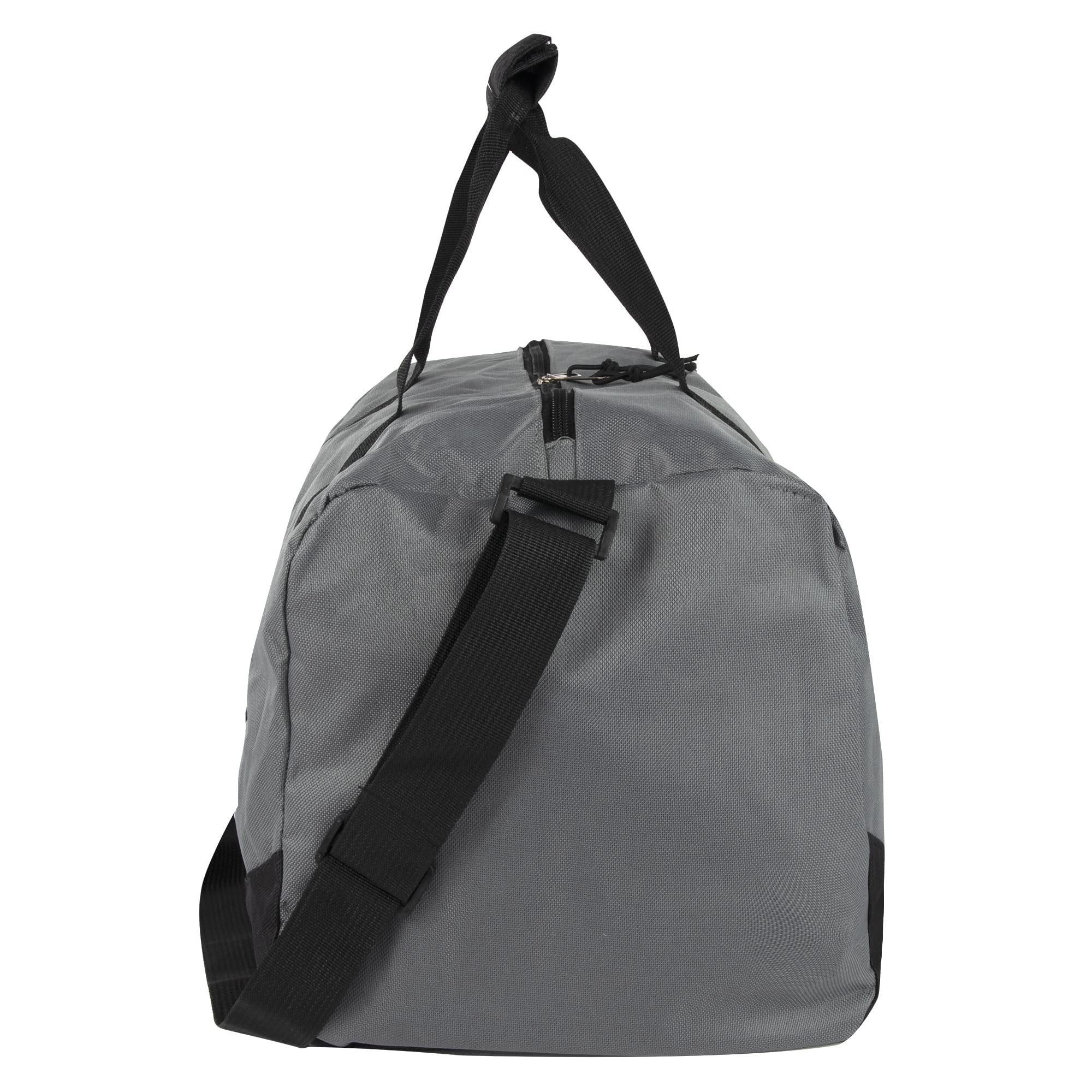24 Pack 30 Liter Capacity Unisex Duffel Bags with Handle and Luggage Shoulder Strap for Gym, Travel and Commuting in Gray