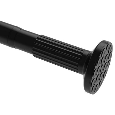 Ktinnead Tension Curtain Rod 51-128in, Extra Long Curtain Rod No Drilling for Window or Bathroom Patio, Adjustable Spring Shower Curtain Rod, Easy to Install Never Rust, Rod Diameter 1.26in-Black