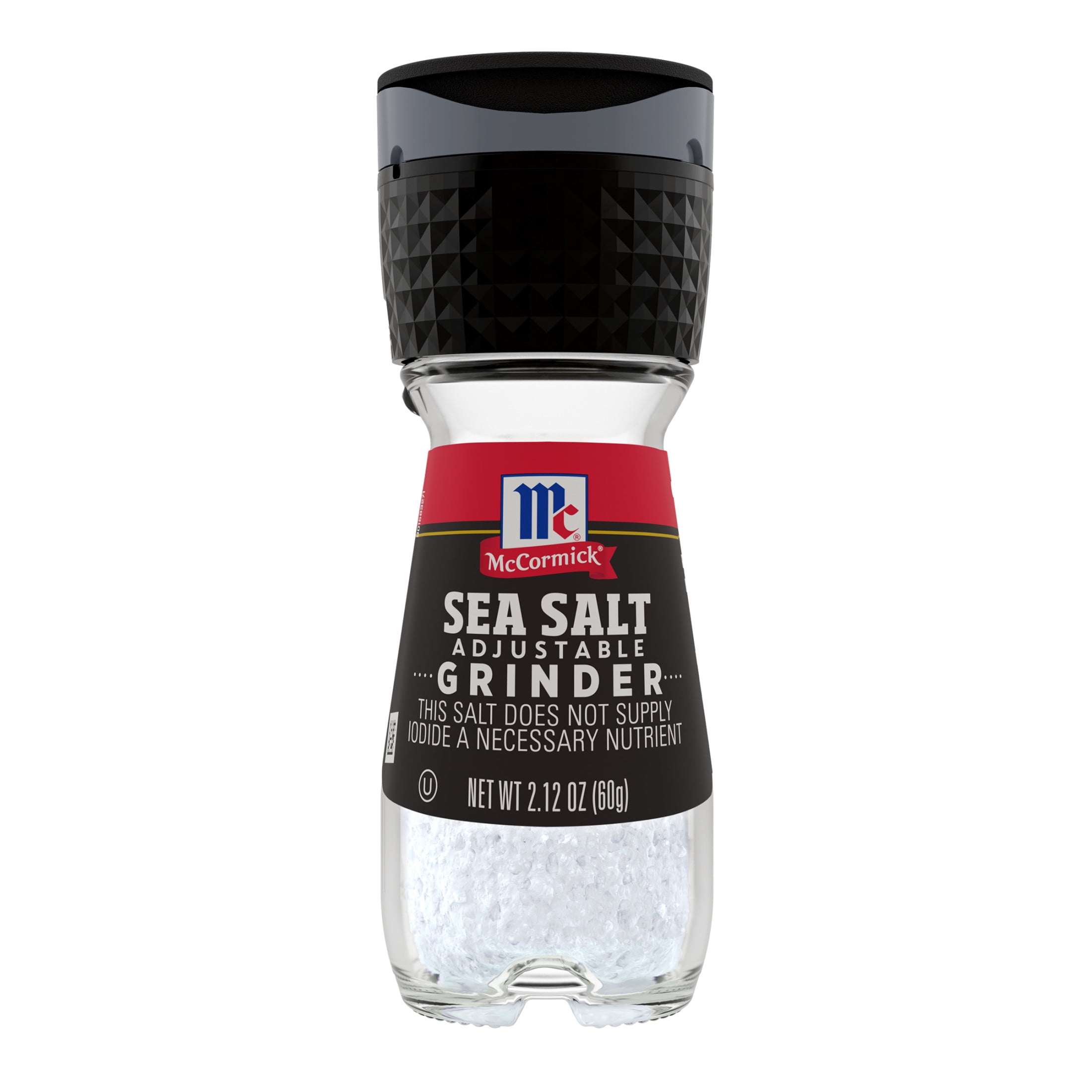 (4 pack) McCormick Sea Salt Grinder, 2.12 oz Bottle