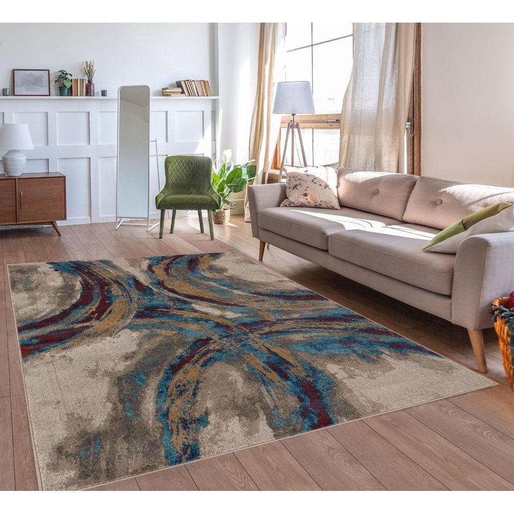 Luxe Weavers Lagos Collection 5070 Multi 5x7 Geometric Area Rug