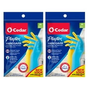 O-Cedar Playtex Medium Handsaver Rubber Gloves Reusable, 4 Pairs, 2 Yellow 2 Blue
