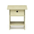 thumbnail image 2 of Furinno 10004 End Table/ Night Stand Storage Shelf with Bin Drawer, Cream Marble/Ivory, 2 of 4