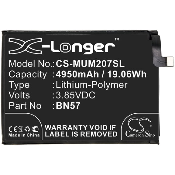 4950mAh BN57 Battery for Xiaomi M2007J20CG Poco X3 NFC