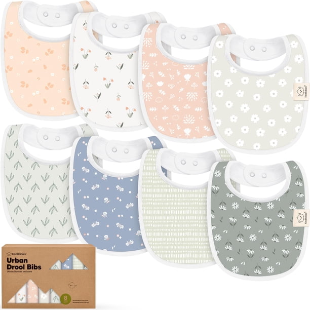 Baberos KeaBabies de algodón orgánico, paquete de 8 unidades, para niño y niña