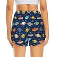 thumbnail image 4 of Uemuo Planets And Stars Pattern Women's Athletic Shorts High Waisted Running Shorts with Liner Pockets Gym Elastic Workout Shorts-XX-Large, 4 of 9