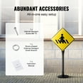 thumbnail image 4 of KFFKFF Iron Signage Post, 4-foot Mobile Robust Steel Post Sign Support with Durable Plastic Base & Rollers, U-Shape Sign Holder for Garden, Patio, Farm or Crossroads, Black, 4 of 9