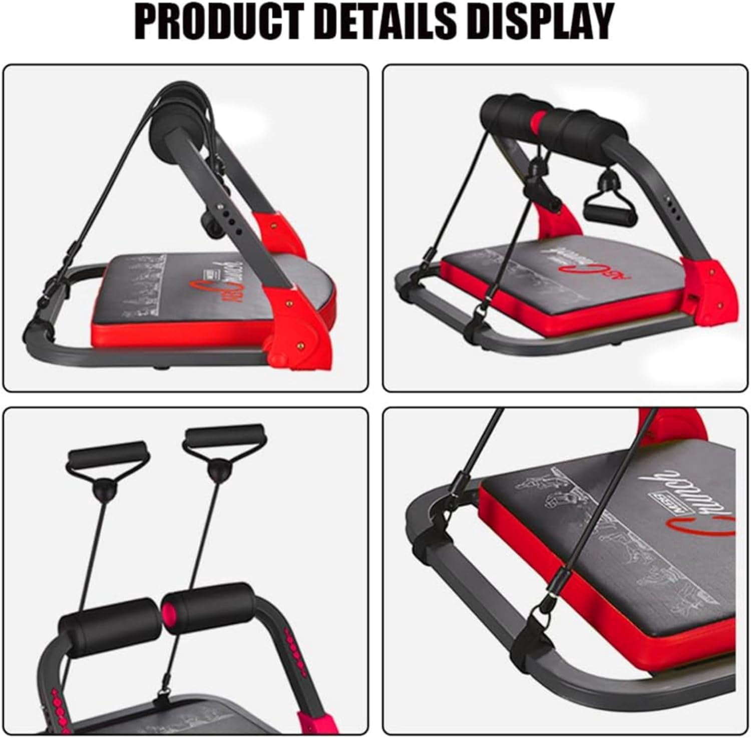 Ab Workout Equipment Sit Up Machine with Resistance Bands for Home Gym Core Trainer