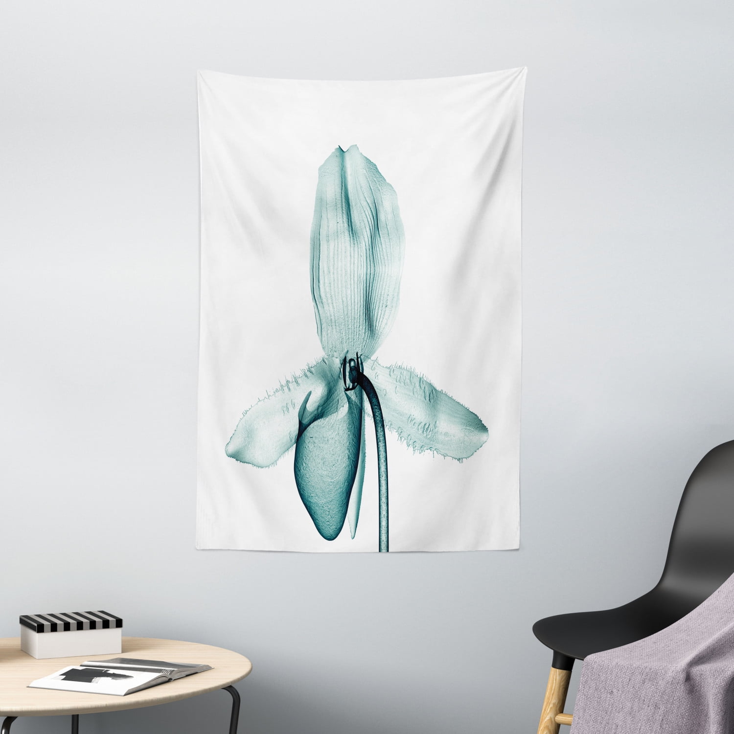 Xray Flower Decor Wall Hanging Tapestry, Picture of an Elegant Flower