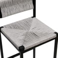 thumbnail image 4 of Topcobe Set of 2 Hand Weave Bar Stools with Back, Counter Height Bar Chairs, Woven Dining Stool for Kitchen, Home & Office, Modern Furniture for Indoor, Gray, 4 of 12