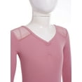 thumbnail image 3 of Alvivi Kids Girls Long Sleeve Ballet Dance Tutu Dress Ballroom Leotard Dancewear Pink 9-10, 3 of 7