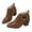 #284-Brown, variant on Women's Winter Casual Ankle Boots - Vintage Lace-Up Pointed Toe with Heart Accents Chunky High Heel Solid Color Professional Shoes