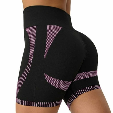 Tmtolofot Womens Athletic Shorts Gym Yoga Running Sport Quick Dry Pants Active Exercise Fitness Shorts Elastic Shorts High Waist Yoga Workout Shorts 2024 Fashion Sweat Shorts 1#Hot Pink Small