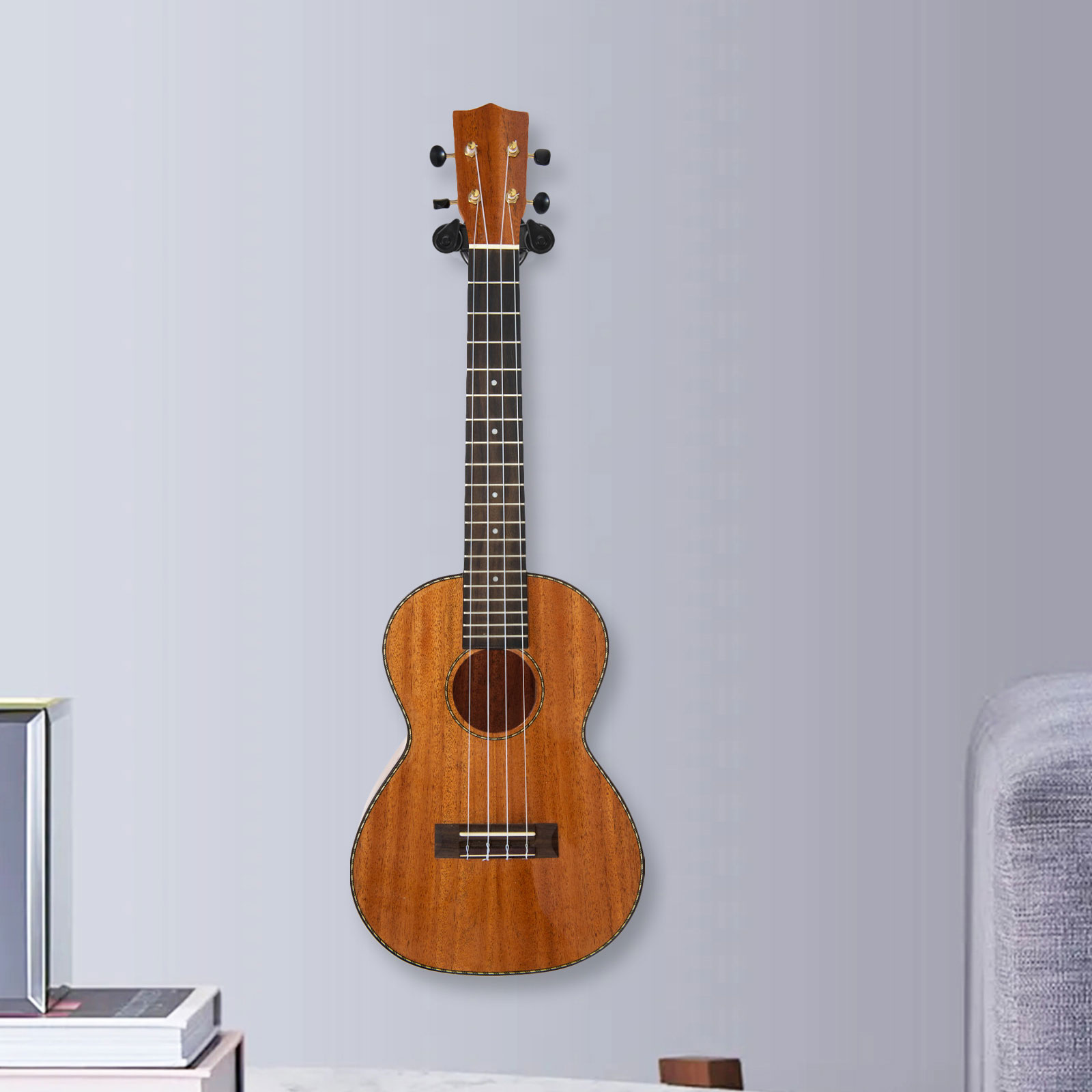 STRANDCHIC 6- Mounted Guitar and Bass Display Brackets Holder for Secure Musical Instrument Storage