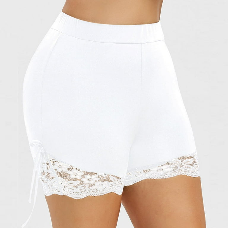 Ashirexll Women's Slip Shorts for Under Dresses High Waisted Summer Shorts Plus Size Shorts for Wome White 3XL Ashirexll Women's Slip Shorts for Under Dresses High Waisted Summer Shorts Plus Size Shorts for Wome White 3XL