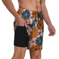 thumbnail image 2 of KLL Whimsical peony blossom for Mens Swim Trunks Quick Dry Swim Shorts with Built-in Compression Liner Funny Swimwear Bathing Suits-Large, 2 of 6