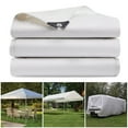 thumbnail image 2 of Heavy Duty Tarp Waterproof Poly Canopy Tent Shelter Cover 12 Mil Tarpaulin Outdoors Protector White 10'x12', 2 of 10