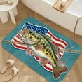 thumbnail image 3 of 1pc Largemouth Bass and Fishing Absorbent Non-Slip Bathroom Thickened Flannel Rug Decor,Soft,Quick Drying,Suitable For Indoor/outdoor Use,Bathrooms,Bedrooms,Kitchens,Terrace,Laundry Rooms,16"x24", 3 of 9