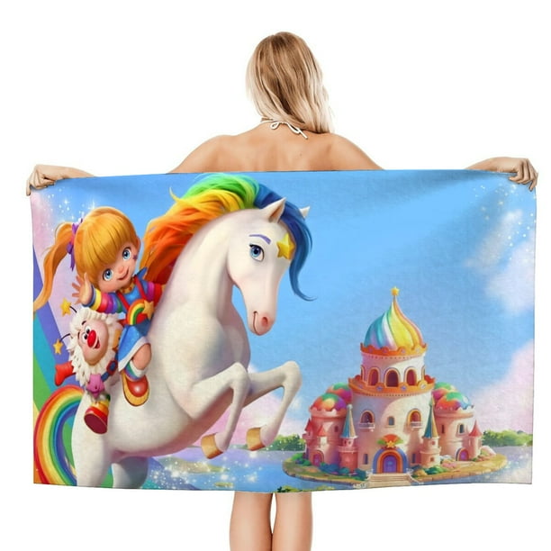 Rainbow Brite Toalla de playa de secado rápido con diseño temático, regalo para mujeres y niñas, ideal para cumpleaños, fans, amantes de la música, uso en la playa o al aire libre, 78 × 150 cm