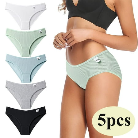 

Rovga Panties For Women Female 5 Pcs Panties Underwear Bikini Thongs Panties Briefs Panties