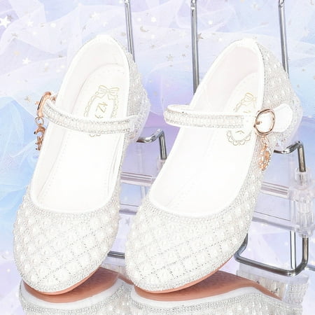 

8QIDA Girls Sandals Size 1 Big Kid New Spring and Autumn Baby Performance Leather Shoes for Little Girls High Heels Matching Dress Children s Shoes 30