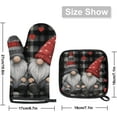 thumbnail image 2 of Valentines Gnomes Oven Mitts and Pot Holders Set of 2, Buffalo Check Heat Resistant Oven Mitts Kitchen Oven Glove for Cooking, Baking, 2 of 6