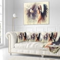 thumbnail image 3 of Designart Indian Woman and Eagle - Portrait Throw Pillow - 18x18, 3 of 5