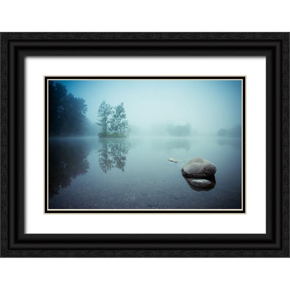 Adamec, Robert 18x13 Black Ornate Wood Framed with Double Matting Museum Art Print Titled - Laguna Morning