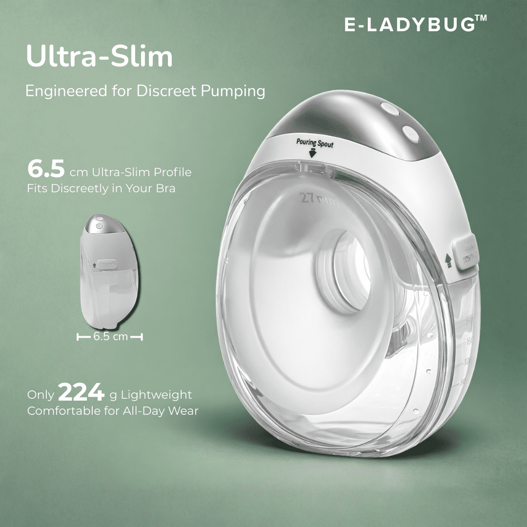 haakaa E-Ladybug Wearable Electric Breast Pump – Ultra-Slim Hands-Free Pump, 3 Modes & 12 Suction Levels, Micro-Vibration Technology, Leakproof 180ml Cup, Quiet In-Bra Design 2-Pack