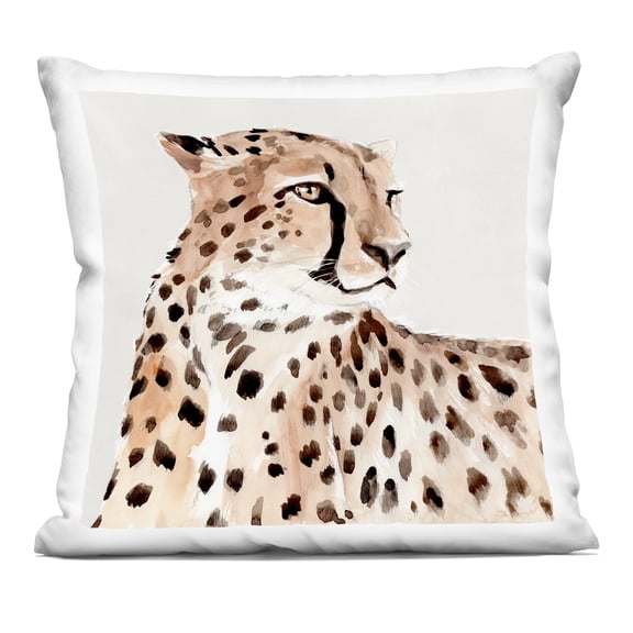Stupell Industries - Wild Cheetah Portrait Throw Pillow 18" x 18" by Annie Warren