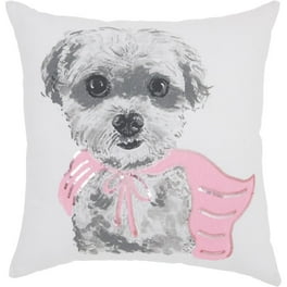 White And Pink Super Pup Throw Pillow White And Pink Super Pup Throw Pillow