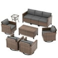thumbnail image 4 of ELPOSUN Wicker Outdoor Patio Sectional Sofa Set with Storage Table & Swivel Chairs, 10 Pieces, Grey, 4 of 12