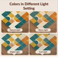thumbnail image 7 of Design&I 8'x10' Washable Area Rug Patchwork Contemporary Geometric Block Abstract Mid Farmhouse for King Size Bedroom, Under Bed, Sleek Flatweave Pet Friendly, 7 of 7