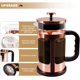 thumbnail image 2 of Cafetera de prensa francesa, vidrio engrosado resistente al frío y al calor mejorado con sistema de filtración de acero inoxidable de 4 niveles para preparar café y té, grande de 1000 ml (34 oz), oro, 2 of 6