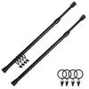 xumy Spring Tension Contain Rod-2 Pack 28" to 48" Curtain Rod with 4 Pieces Curtain Rings,Adjustable Extension Closet Rods for Shower Door Kitchen Window Cupboard Bars (Black-2pack, 28"