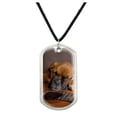 thumbnail image 1 of Boxer Puppy Dog Sleeping on Guitar Military Dog Tag Pendant Necklace with Cord, 1 of 5