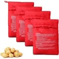 thumbnail image 1 of 4 Pcs Sacs à Pommes de Terre Réutilisables Express Micro-Ondes Gain de Temps Pochette en Tissu pour Tout Type de Pommes de Terre Sacs de Cuisson en 4 Minutes (Rouge), 1 of 8