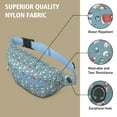 thumbnail image 5 of Fanny Pack Light Blue Christmas Snowman Pattern Waist Pack Bag,Running Cross Bag,Waterproof Large Fanny Packs for Women Men for Travel Running Hiking Cycling, 5 of 6
