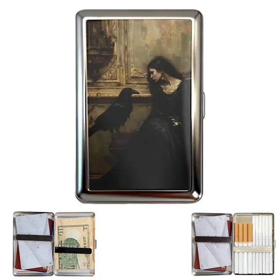 Vintage-Style Versatile Card & Cash Case, 2026 New Vintage Versatile Metal Cigarette Case with Easy Snap, Elegant and Rebellious Card Box for Credit Cards Cash Id Business Cards(Style A)