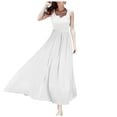 thumbnail image 1 of Falda larga metálica brillante para mujer: falda de tul ligera, sedosa y fluida para las vacaciones de verano en la playa, tallas S-XL, 1 of 5