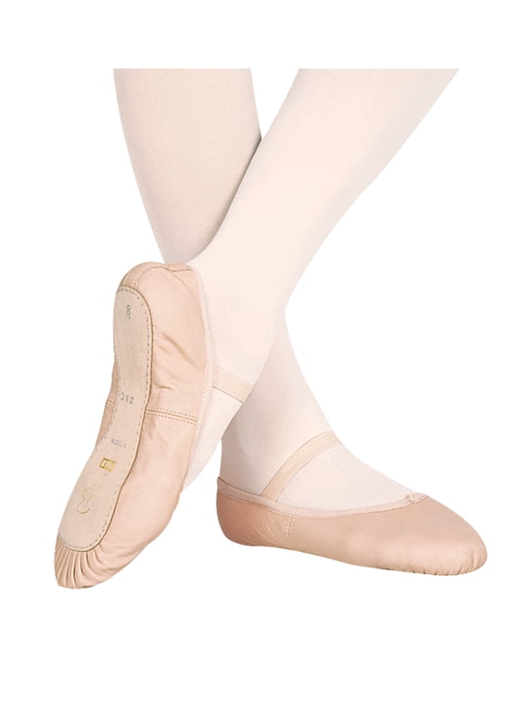 Dansoft Ballet Shoes Pink Leather S0205G Pre-School Size 12.5Y Medium