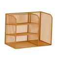 thumbnail image 1 of Rongfmy Desk Organizer File Holder Desktop File Organizer for Dorm Office Stationery Gold, 1 of 9