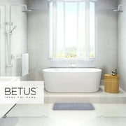 Betus Luxury Memory Foam Bath Mat - Velvet Comfort Bathroom Rug - 17x24 (Gray)